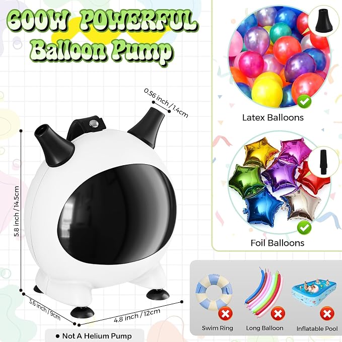 Balloon Pump Electric, Portable Balloons Inflator Air Pump - Image 2