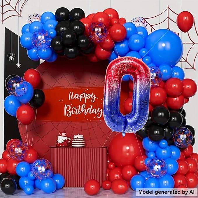40 Inch Spider Number 0 Foil Balloons - Image 6