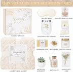 Get Well Gifts for Women Self Care Gifts Basket - Relaxing Spa Care Package After Surgery Thinking of You Birthday Gift - Feel Better Sympathy Gift Set for Her Mom Sister Friend Wife (Beige)