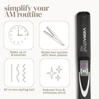 Pro Vibrating Ceramic Tourmaline Ionic Flat Iron, 1-inch - Fast, Frizz-Free Ceramic Hair Straightener with Easy, Gentle Glide for Waves, Curls, Smooth Hair - Professional Styling Tools