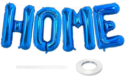 Blue HOME Balloons, 40 Inch HOME Letter Balloons Blue Home Balloon Banner by BBPOOL