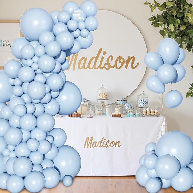 Ouddy Party 129Pcs Light Blue Balloons Different Sizes 18 12 10 5 Inch - Image 7