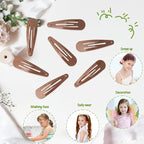 120 Pack Brown Metal Snap Hair Clips - Non-Slip Hairpins Barrettes for Women & Girls, Secure Braids, Updos, Buns - Durable & Lightweight (Plastic Storage Box Included)