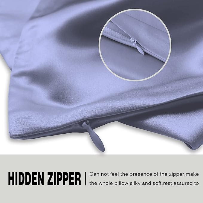 Silk Pillowcase for Hair and Skin,Soft,Breathable and Sliky 100% Silk Pillowcases King Set of 2,Both Sides Natural Mulberry Silk Pillow Cases with Hidden Zipper(King Size 20"X 36",2pcs)