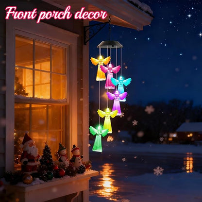 Winzwon Solar Wind Chimes for Outside Garden Yard Patio Decor | Solar Lights - Image 4