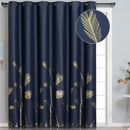 Blackout Curtain for Bedroom 80W x 96L Inch Long Palm Tree Thermal Insulated by ESTELARTEXTILER