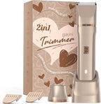 Electric Bikini Trimmer for Women - Waterproof Pubic Hair Trimmer & Facial Shaver, Rechargeable Cordless Electric Razor with Ceramic Blades, IPX7 Shower-Safe for Sensitive Skin, Gift for Her