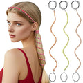 3 Packs Ponytail Holders Hair Ties for Women, Spiral Pony Tails Elastic Braided Hair Holders for Gym Swimming Sports (3pcs16"colorful09)