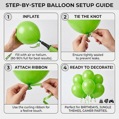40pcs Lime Green Balloons 12 Inch, Light Fruit Neon Green Latex Balloons | - Image 6