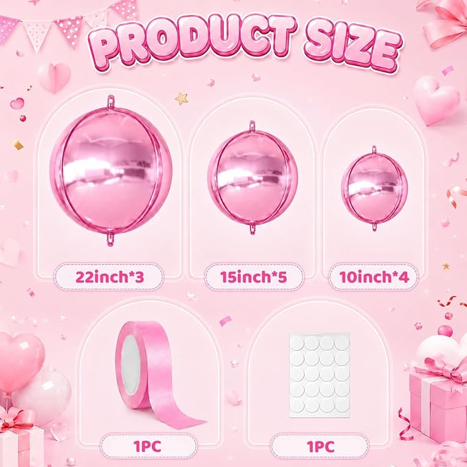 Pink Round Foil Balloons - Image 2