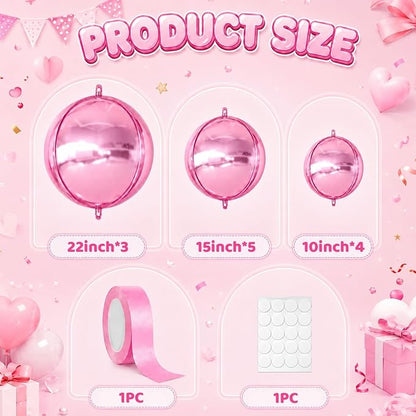 Pink Round Foil Balloons - Image 2