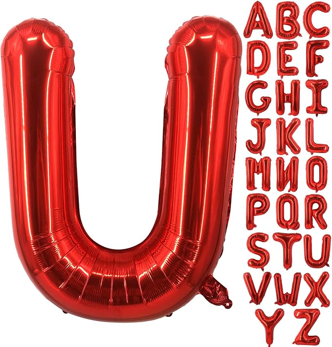 Lovoir 40 Inch Large Red Letter U Balloons Big Size Jumbo Mylar Foil Helium by Lovoir