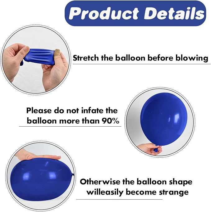 Navy Blue and Silver Balloons for Graduation Decorations | 12-inch metallic - Image 8
