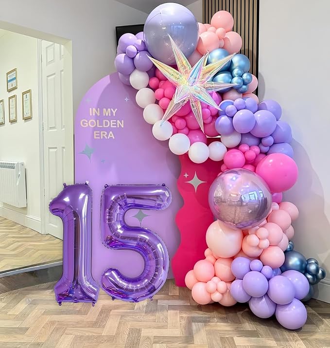 Purple 16 Balloon Number, 40 Inch Number 16 Balloon Big Foil Mylar Helium - Image 6