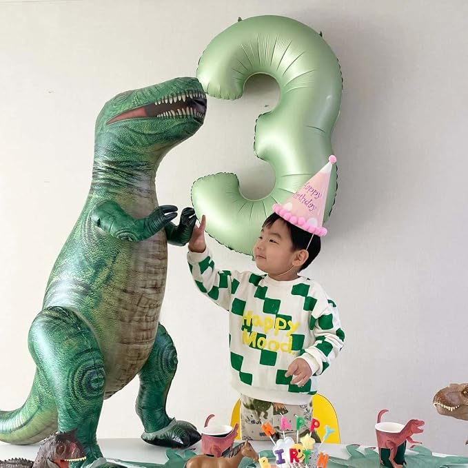 40" Olive green Number Balloon Helium Foil Mylar Balloon Birthday Digital 3 | - Image 4