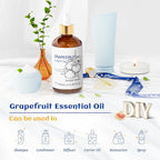 HIQILI 100 ml Grapefruit Essential Oil, for Diffuser, Skin Care, 100% Pure and Natural - 3.38 Fl Oz
