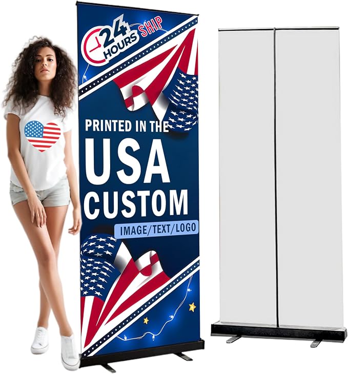 Personalized Custom Black Retractable Banner Aluminum Retractable Roll up by Unknown