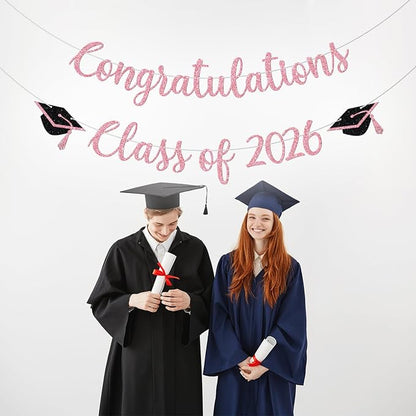 Congratulations Class of 2026 Banner, Congrats Grad Party Decor, 2026 - Image 3