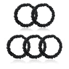 Silmer Silk Scrunchies for Hair Bicolor Hair Tie 100% Mulberry 22 Momme 5 Pack(Black)