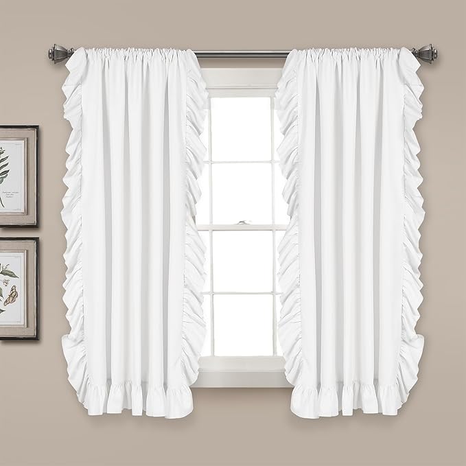 Lush Decor Reyna Ruffle Window Curtain Panel Set, Living room, or Dining Room by LushDecor