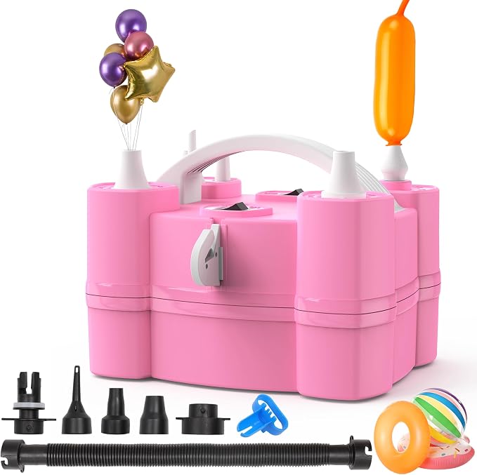 Balloon Pump, Triple Nozzles for 260q Foil Latex Mylar Balloon, 3-in-1 | by Keaibuding
