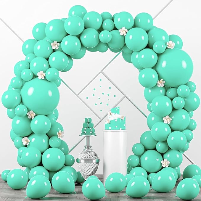 Voircoloria 90pcs Teal Balloons Garland Arch Kit, 18 12 10 5 Inch | by Voircoloria