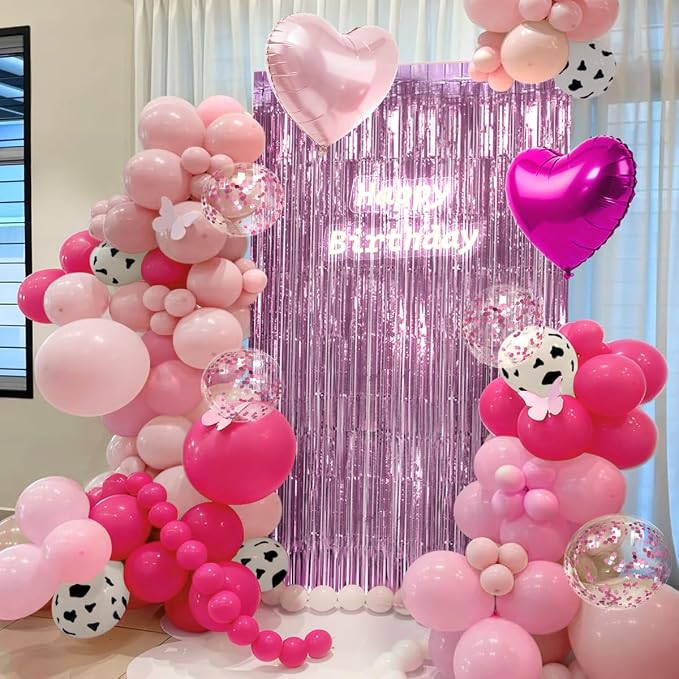Pink Cow Print Balloons Garland Arch Kit - Image 6