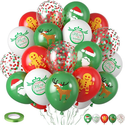 Christmas Balloons, 12 Inch Xmas Print Balloons by Saxuxu