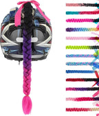 SEGO 1PCS/2PCS Helmet Pigtail Braids with Detachable Suction Cup Bowknot Ponytail Hair Many Colors (Helmet not Included)