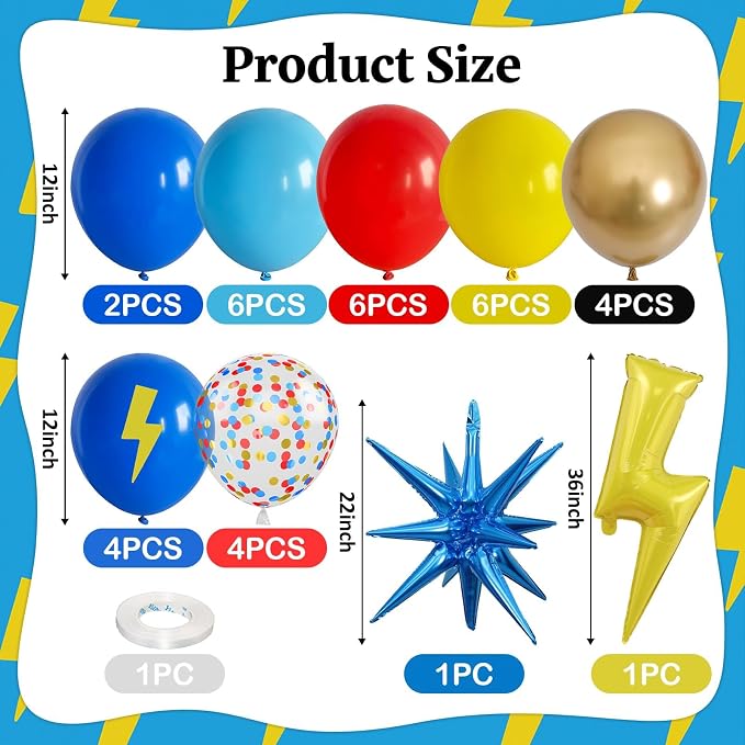 Red Yellow Blue Balloons, Cartoon Theme Balloons - Image 2