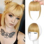 NAYOO Bangs Hair Clip in Bangs 100% Real Human Hair Extensions French Bangs Clip on Air Bangs for Women Hairpieces Curved Bangs for Daily Wear（Ash Blonde）