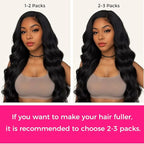 Lashey Seamless Clip in Hair Extensions Human Hair #1 Jet Black Body Wave 7pcs 110g 22 Inch Invisible PU Weft Human Hair Clip in Extensions for Women