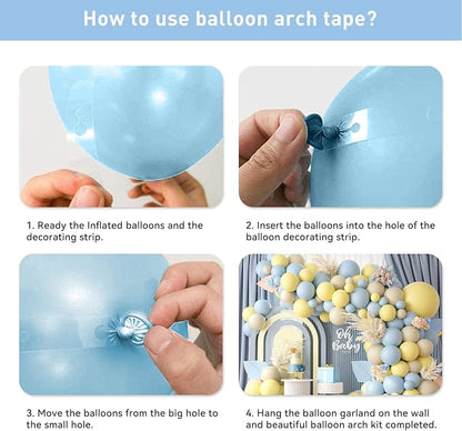 Pastel Blue Yellow Balloon Garland Arch - Image 9