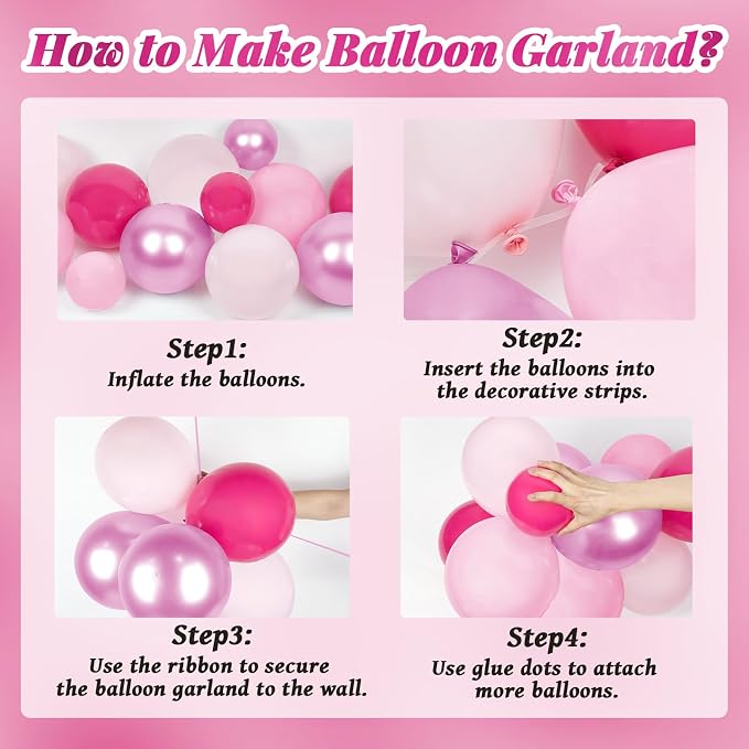 139pcs Pink Cartoon Cat Balloon Arch Kit - Image 5