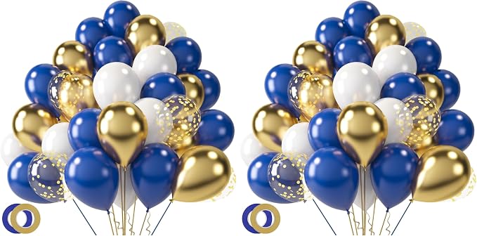 LovesTown 60PCS Dark Blue Gold Balloon Garland Kit, 12inch Arch Kit Confetti by Lovestown