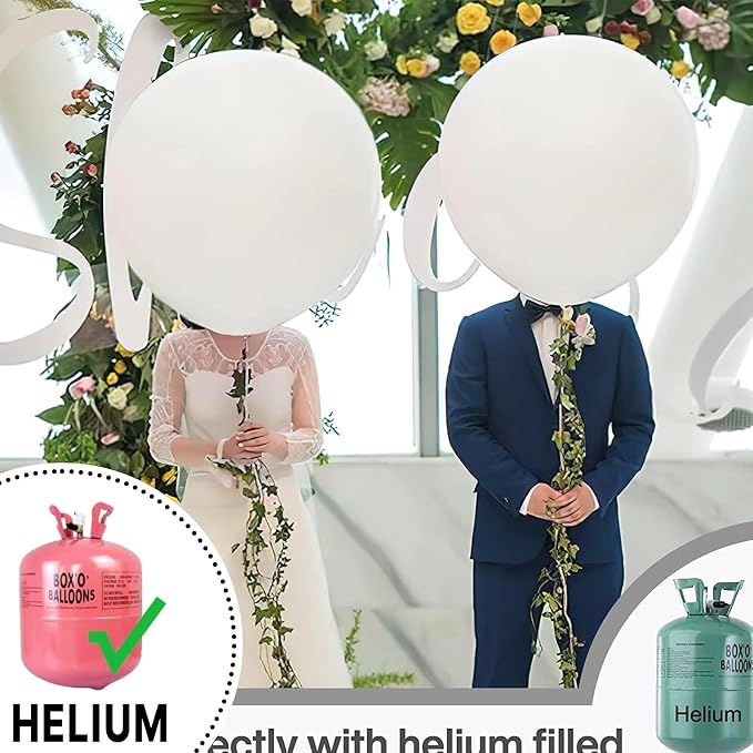 PartyWoo White Balloons 20pcs Matte White Latex Helium Balloons 18 Inch | - Image 4