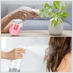 2 Pack Glass Spray Bottles with Silicone Sleeve, 16 oz Empty Refillable Containers with Adjustable Spray Nozzles, Spray Bottles for Hair, Cleaning Solutions and Plants Pink&Grey