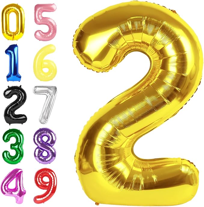 Number 1 Balloons 40 Inch Gold Balloon Birthday Decorations by Argthjy
