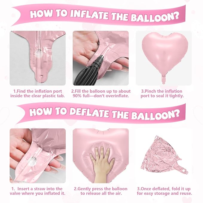 Pink Blue Green Heart Balloons, 18 Inch Baby Pink Blue Sage Green Foil Balloons - Image 6