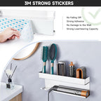 Storage Hair Dryer Holder for Curling Iron Wands Accessories, Hair Straightener Holder, Wall Mount Hair Tool Organizer for Styler Attachments,Stainless Steel Curling Iron Holder Organizer for Bathroom