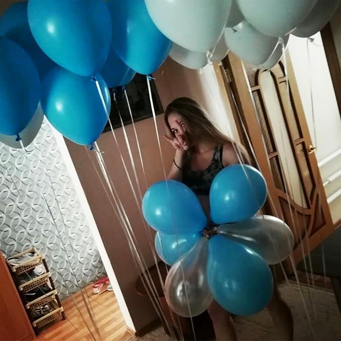 Jobkoo Peacock Blue Balloons, 12 Inch 30 Pcs Turquoise Blue Balloon Teal Blue - Image 7