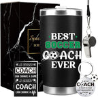 Keluna Soccer Coach Gifts for Men - Soccer Coach Appreciation Thank You Team Player Sports Lover Gift for Men Husband Brother Colleague Tumbler Cup Keychain Whistle Greeting Cards