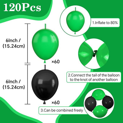 Black Green Link Balloons - Image 2