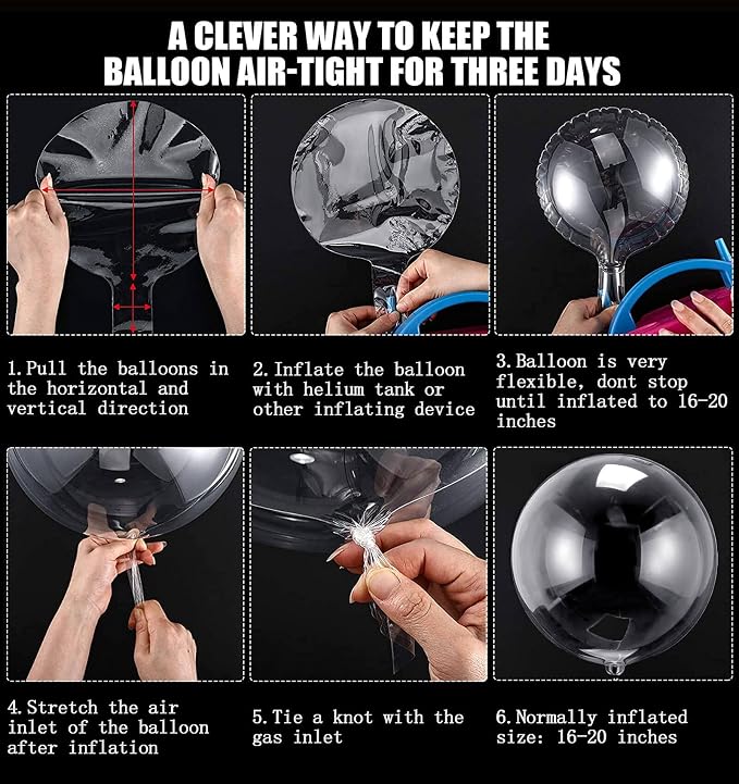 20 Inch Bobo Balloons, Large Bubble Balloons | Transparent Bubble Balloon - Image 7