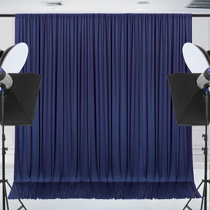 ESGOTBME 30x10ft Wrinkle Free Navy Blue Backdrop Curtain - Image 9