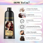 Hair Dye Shampoo 3-in-1 Vegan Color for Gray Hair - Ammonia-Free for Men & Women – Beard & Hair Coloring – Instant Gray Coverage Champú Para Canas Mujer & Hombre (BURGUNDY WINE RED)