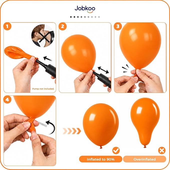 Jobkoo Orange Balloons 12 Inch - Image 5