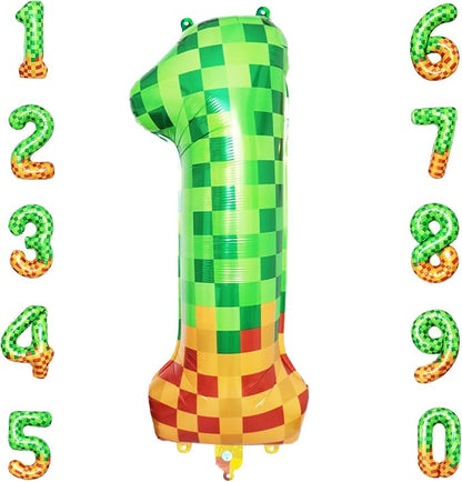 40 Inch Pixelated Number 1 Foil Balloon by TNCDJKPA