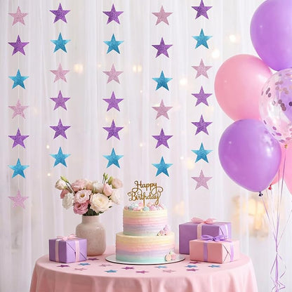 Patelai Glitter Star Garland Banner 2026 Graduation Decor 130 Feet Star Hanging - Image 7