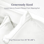 California Design Den King Size Pillowcase Set - 400 Thread Count, 100% Cotton Sateen, Set of 2 Pillow Covers, Soft and Breathable - Ivory (Pale Tone)